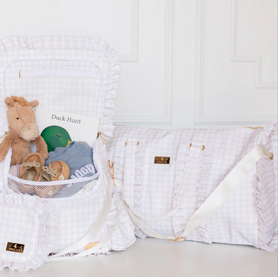 Plaid Ruffle Nylon Weekend - Nude