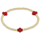 Signature Cross Gold Pattern 3mm Bead Bracelet - Red - Southern Belle Boutique