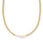 Eve Beaded Strand Necklace Gold White Pearl