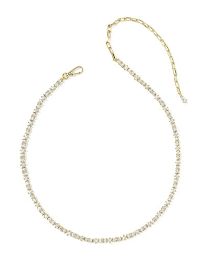 Fate Tennis Necklace - Gold White Cz - Southern Belle Boutique