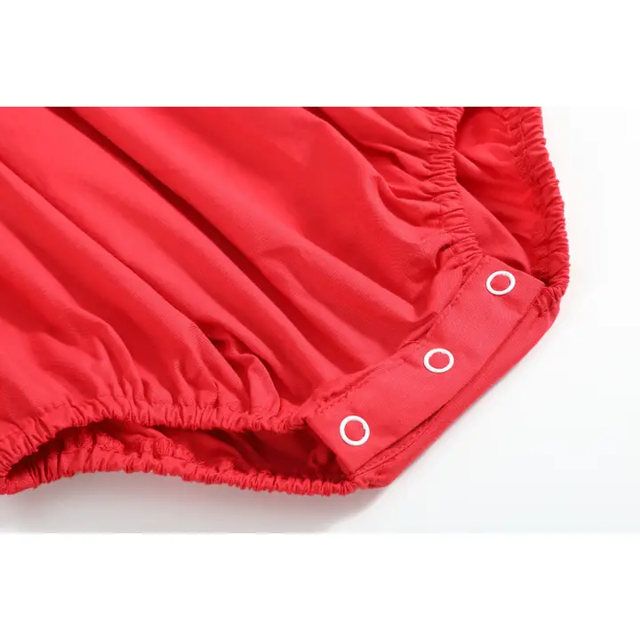 Red Santa Smocked Ruffle Romper