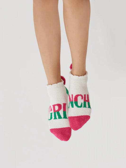 Grinch Home Sock, Ivory - Southern Belle Boutique
