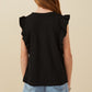 Black Ruffle Sleeve Tank