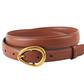 Tan Leather Belt w/Gold Buckle