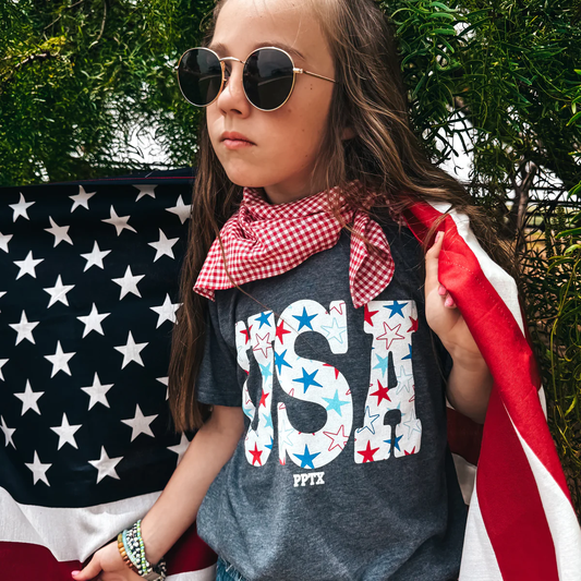 Starry USA Blue Youth Tee - Southern Belle Boutique
