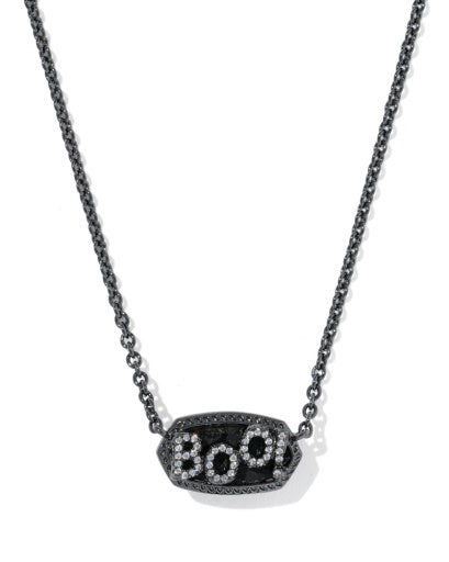 Elisa Boo Short Pendant Necklace - Gunmetal Black Granite - Southern Belle Boutique