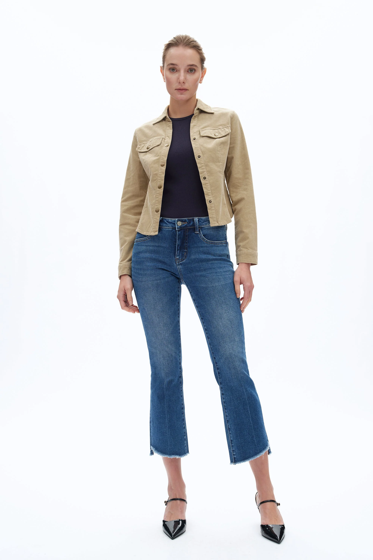 Bayeas MidRise Crop Stepped Hem Jeans - Freeloop - Southern Belle Boutique