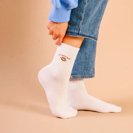 Embroidered Crew Socks-It's Game Day - Southern Belle Boutique