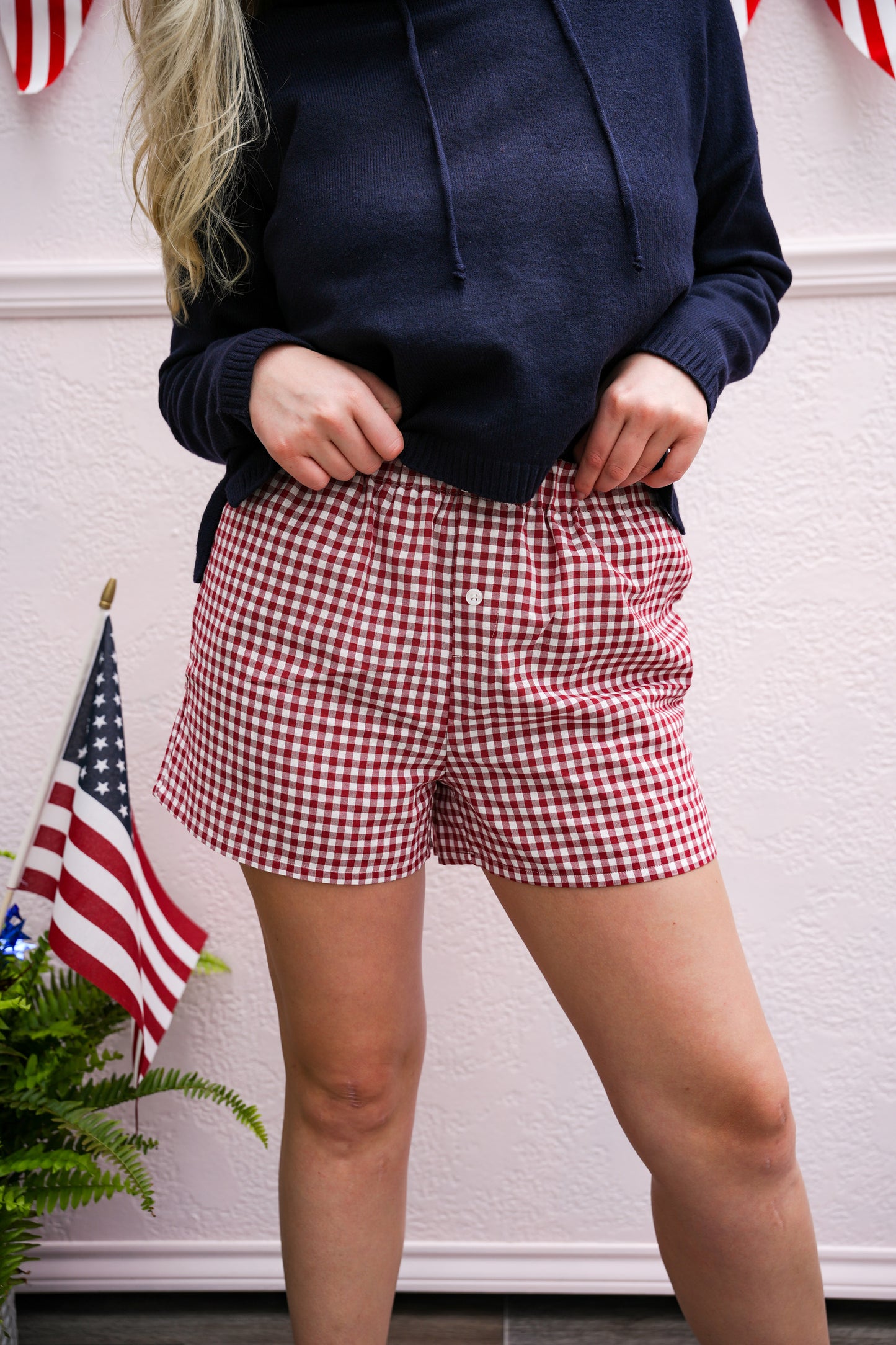 Red Plaid Gingham Printed Shorts - Southern Belle Boutique