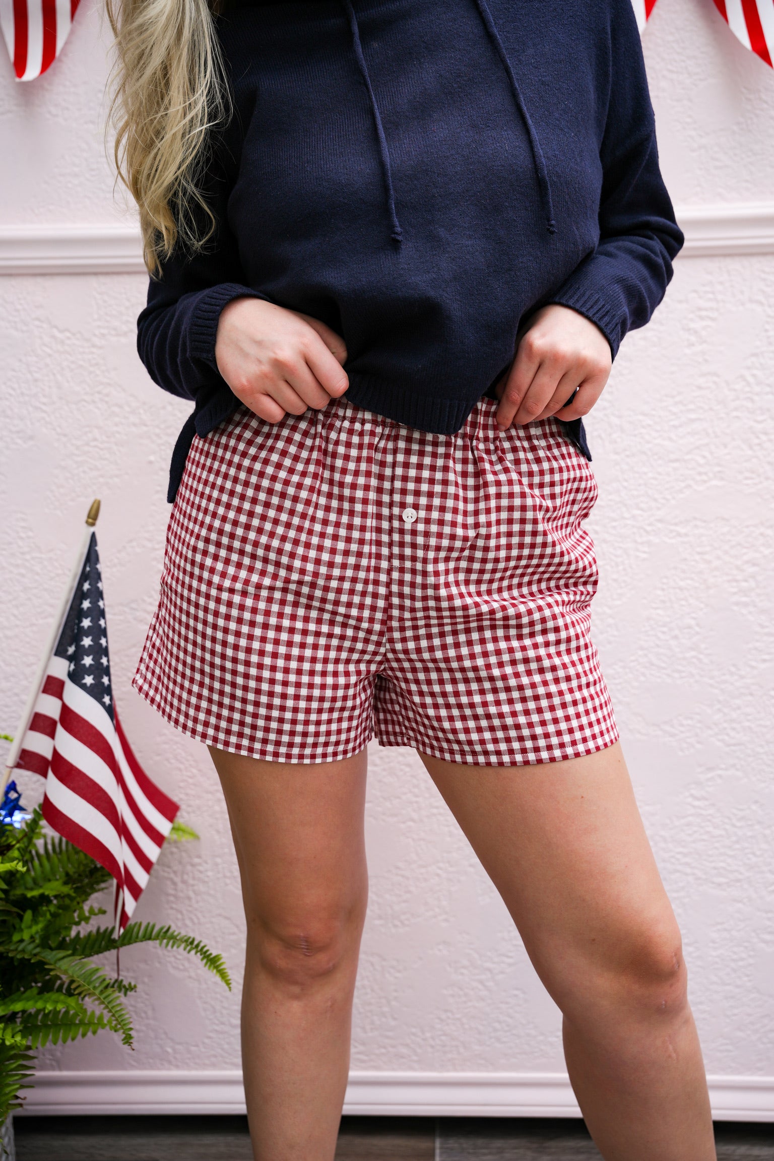 Red Plaid Gingham Printed Shorts - Southern Belle Boutique