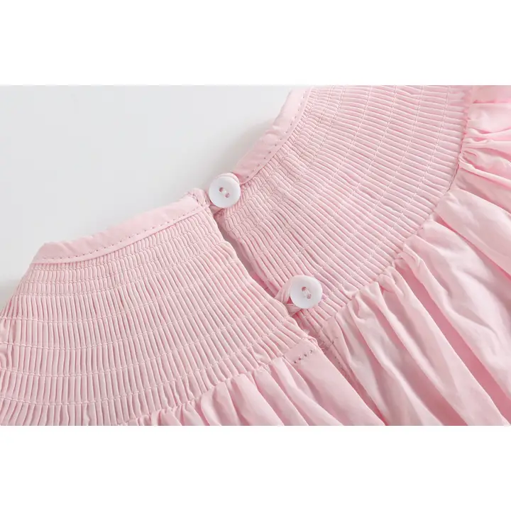 Light Pink Daisy Smocked Ruffle Romper - Southern Belle Boutique