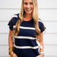 Navy Striped Bow Sweater