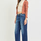 Risen Slouchy Cropped Barrel Jeans with Embroidered Hem