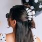 Classic Large Claw Clip - White Polka Dot Party