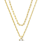 Cailin Multi Stand Necklace - Gold White Crystal