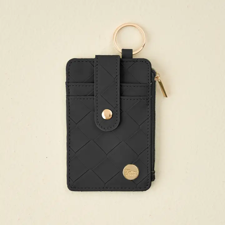Woven Keychain Wallet-Black - Southern Belle Boutique