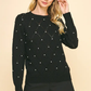 Rhinestone Black Sweater