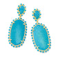 Parsons Statement Earrings Gold Turquoise Magnesite - Southern Belle Boutique