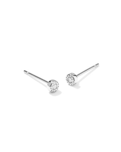 Arlene Stud Earring Set - Silver White CZ - Southern Belle Boutique