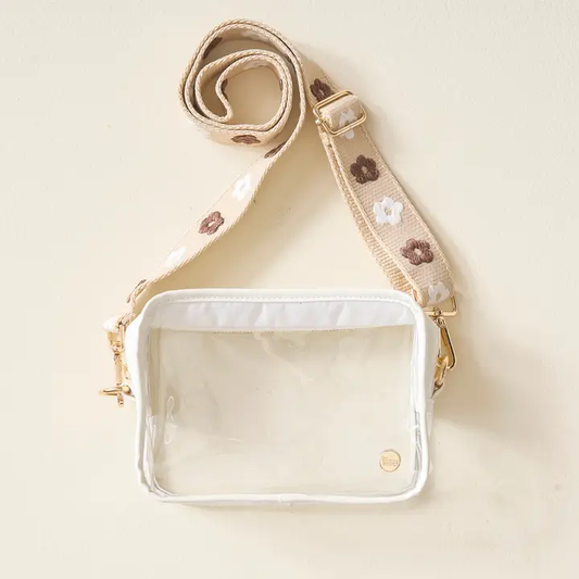 Clear Crossbody Bag - Tan - Southern Belle Boutique