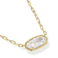 Elisa Luxe Short Pendant Necklace - Gold White Cz - Southern Belle Boutique