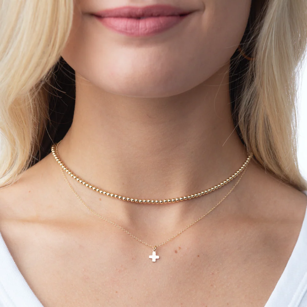 17" Choker Beaded - Classic Gold 3mm - Southern Belle Boutique