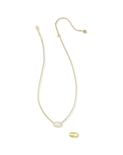 Elisa Riveted Short Pendant Necklace - Gold Ivory Mother Of Pearl - Southern Belle Boutique