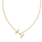 Pearl Letter I Short Pendant Necklace - Gold