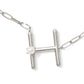 Pearl Initial H Short Pendant Necklace - Silver