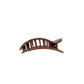 Small Flat Round Hair Clip - Brown Crocodile