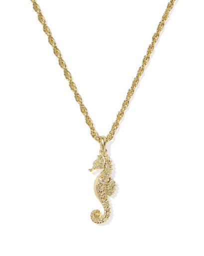 Seahorse Short Pendant Necklace - Gold - Southern Belle Boutique