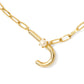 Pearl Letter J Short Pendant Necklace - Gold