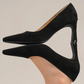 Black Suede Classic Pump Heel