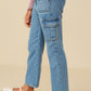 Girls Cargo Pocket Straight Leg Patch Pocket Jeans