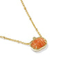 Pumpkin Short Pendant Necklace - Gold Orange Banded Agate - Southern Belle Boutique