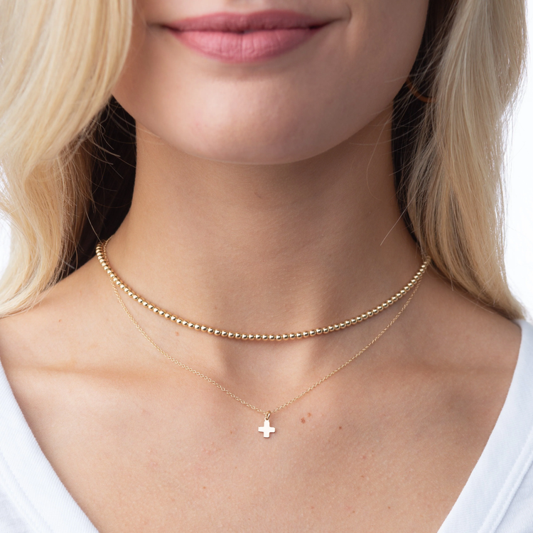 16" Necklace Gold - Signature Cross Gold Charm