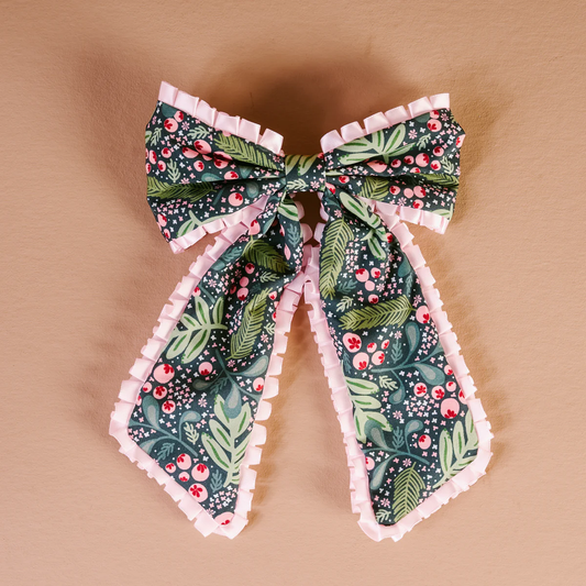 Jolly Sprig Fancy Frills Hair Bow - Southern Belle Boutique