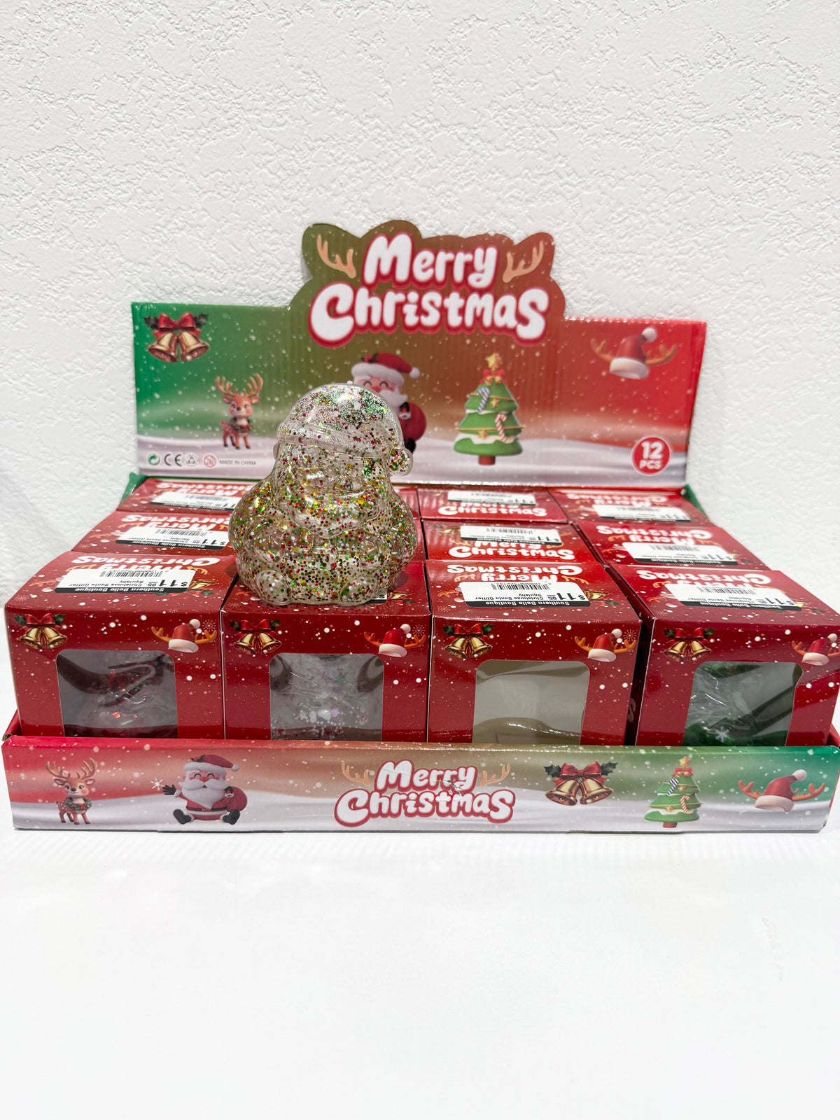 Christmas Santa Glitter Squishy - Southern Belle Boutique
