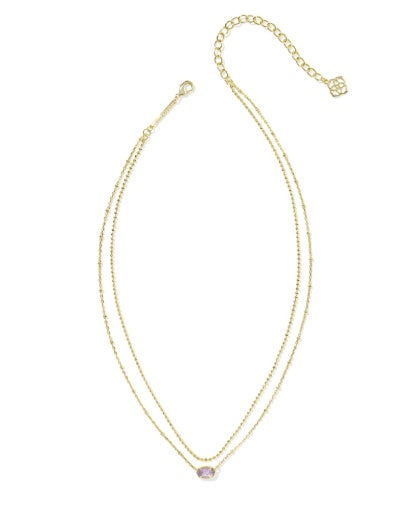 Emilie Multi Strand Necklace Gold Purple Amethyst - Southern Belle Boutique