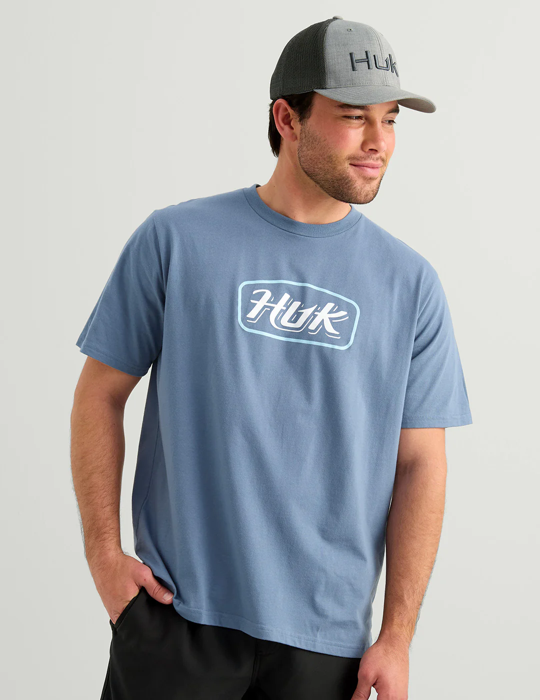 Huk Script Tee - Stormy Blue - Southern Belle Boutique
