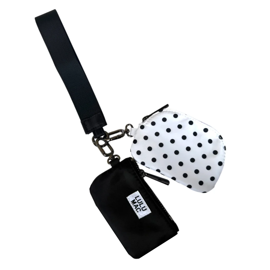 Lulu Mac Polka Dots Double Pouch Wristlets -