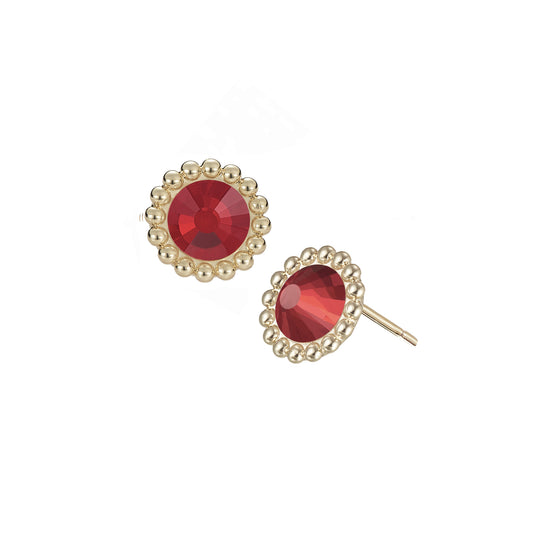 Allure Stud Earrings - Gold Red