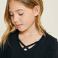 VNeck Criss Cross Tee - Black