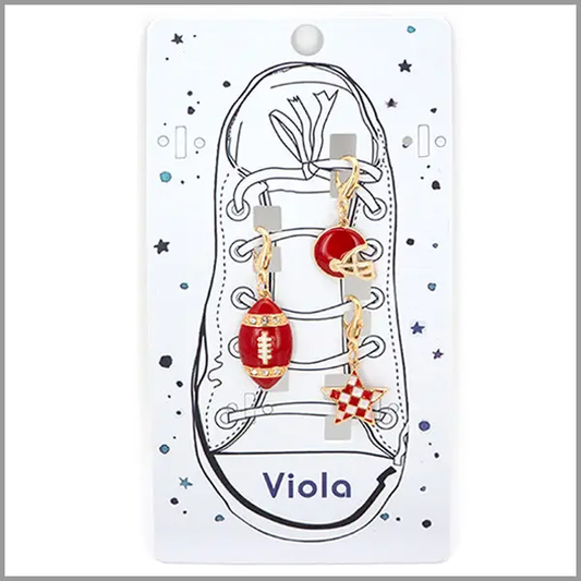 Game Day Shoe Charms - Red/White