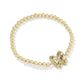 Haley Bow Stretch Bracelet - Gold Ivory Mother Of Pearl