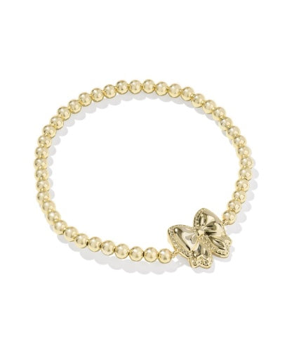 Haley Bow Stretch Bracelet - Gold Ivory Mother Of Pearl