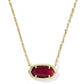 Elisa Bow Short Pendant Necklace Gold Dark Burgundy Illusion - Southern Belle Boutique