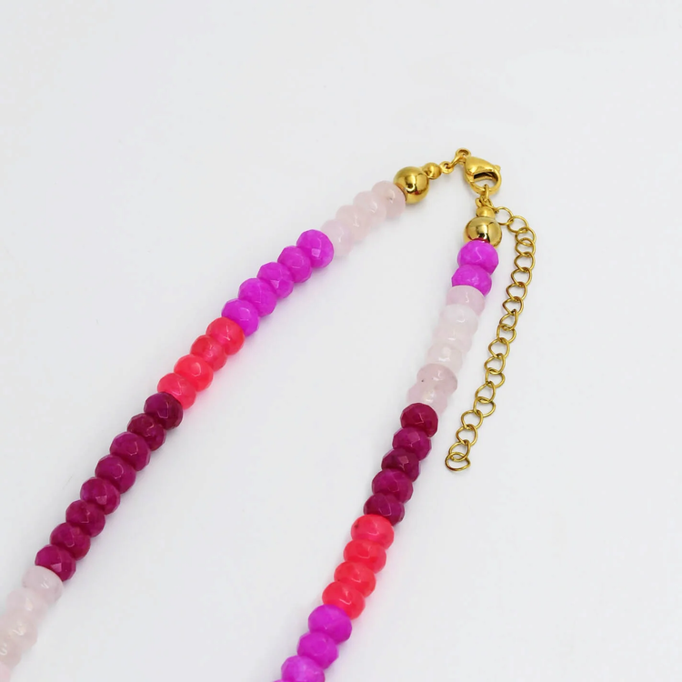 All Pink Gemstone Necklace