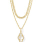 Abbie Pave Frame Multi Strand Necklace