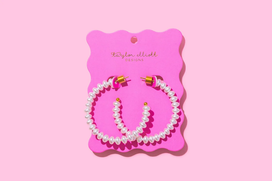Charlotte Pearl Hoop - Southern Belle Boutique